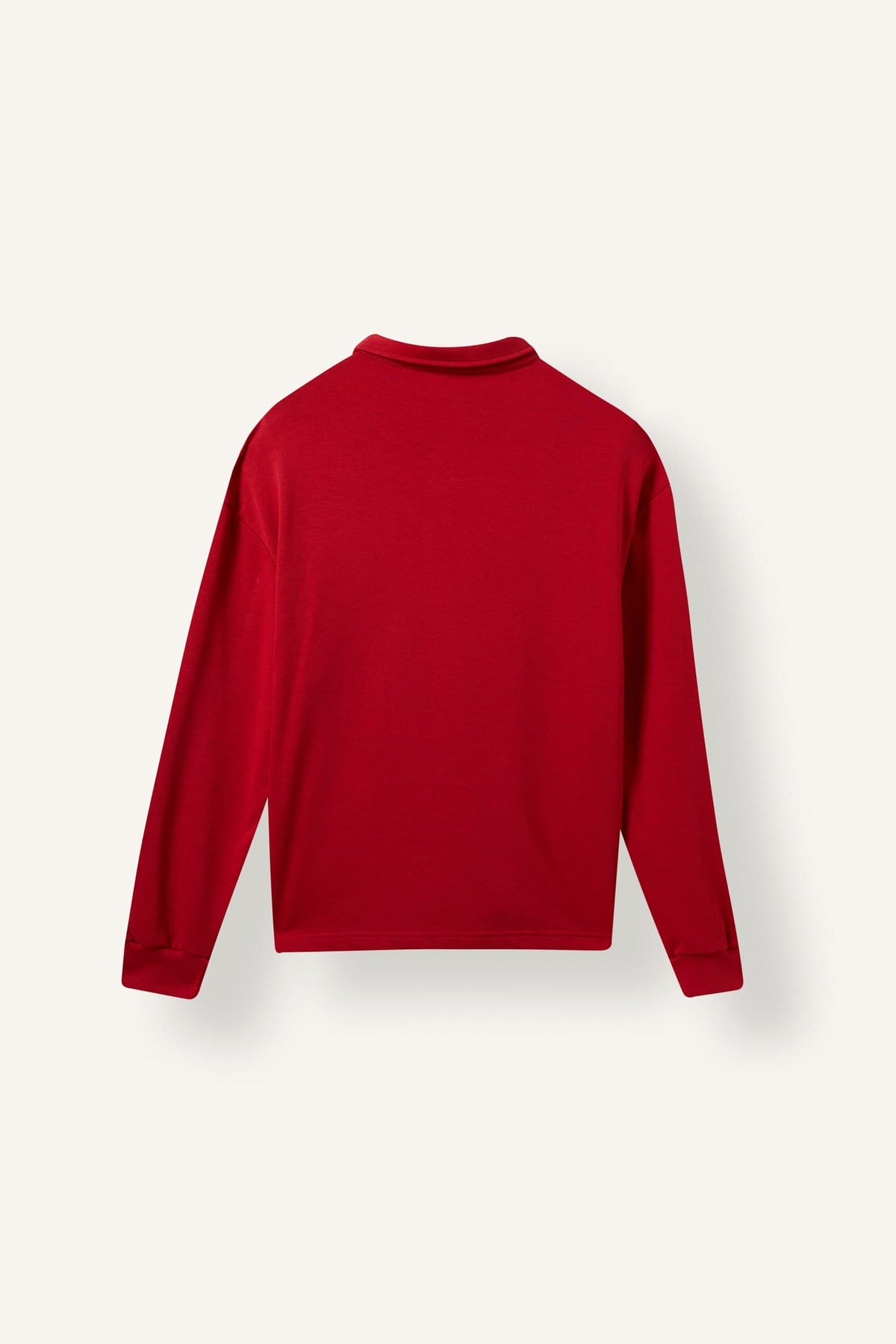 Boxy Fit Polo Neck Buttoned Printed Sweatshirt