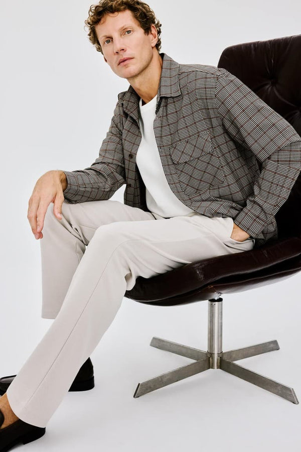 Boxy Fit Check Single Pocket Long Sleeve Shirt
