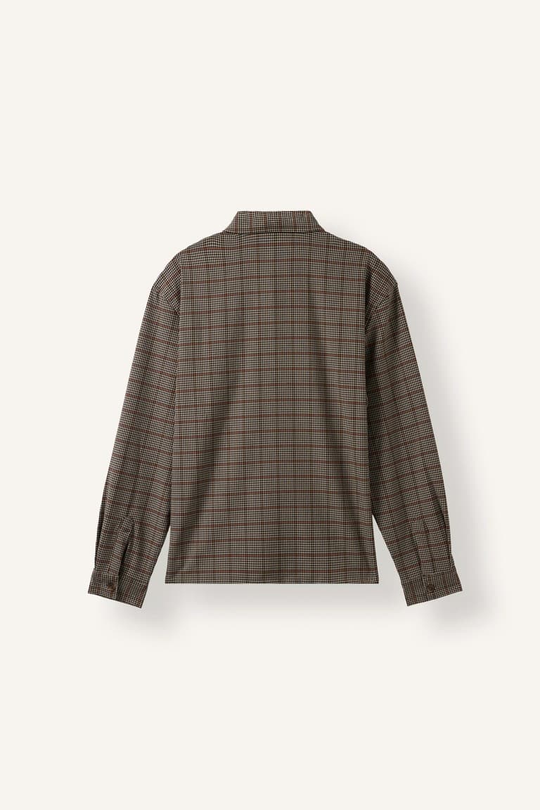 Boxy Fit Check Single Pocket Long Sleeve Shirt