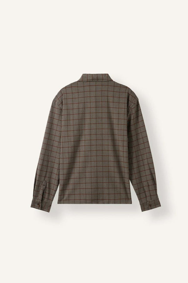 Boxy Fit Check Single Pocket Long Sleeve Shirt