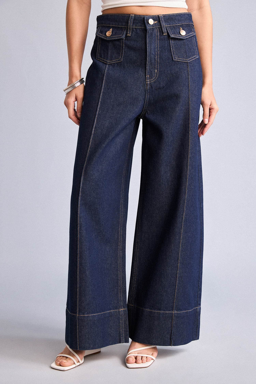 Short Wide Leg High Waist Straight Leg Long Jeans