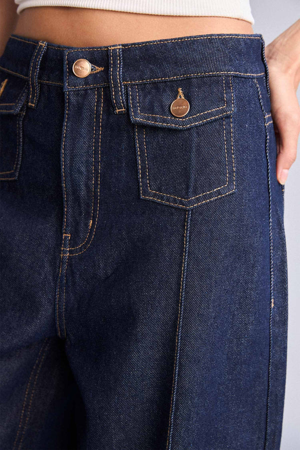 Short Wide Leg High Waist Straight Leg Long Jeans