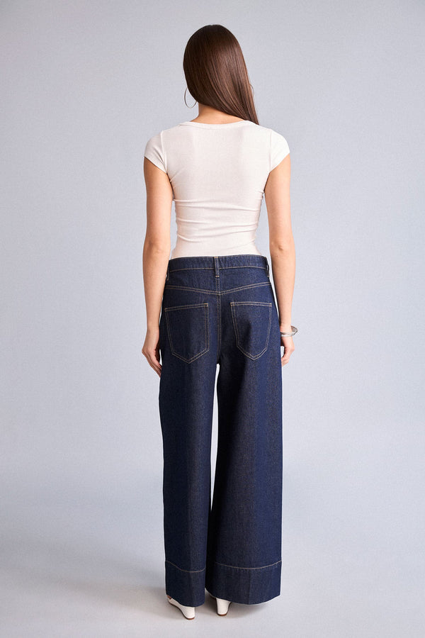 Short Wide Leg High Waist Straight Leg Long Jeans