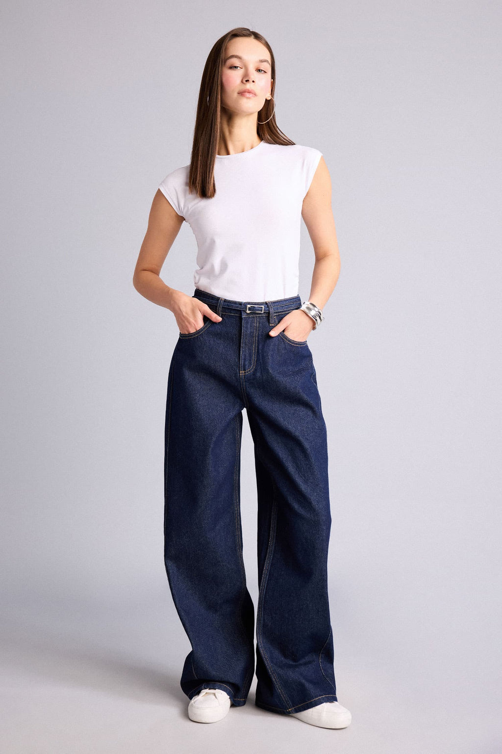 Wide Leg High Waist Straight Leg Long Jeans
