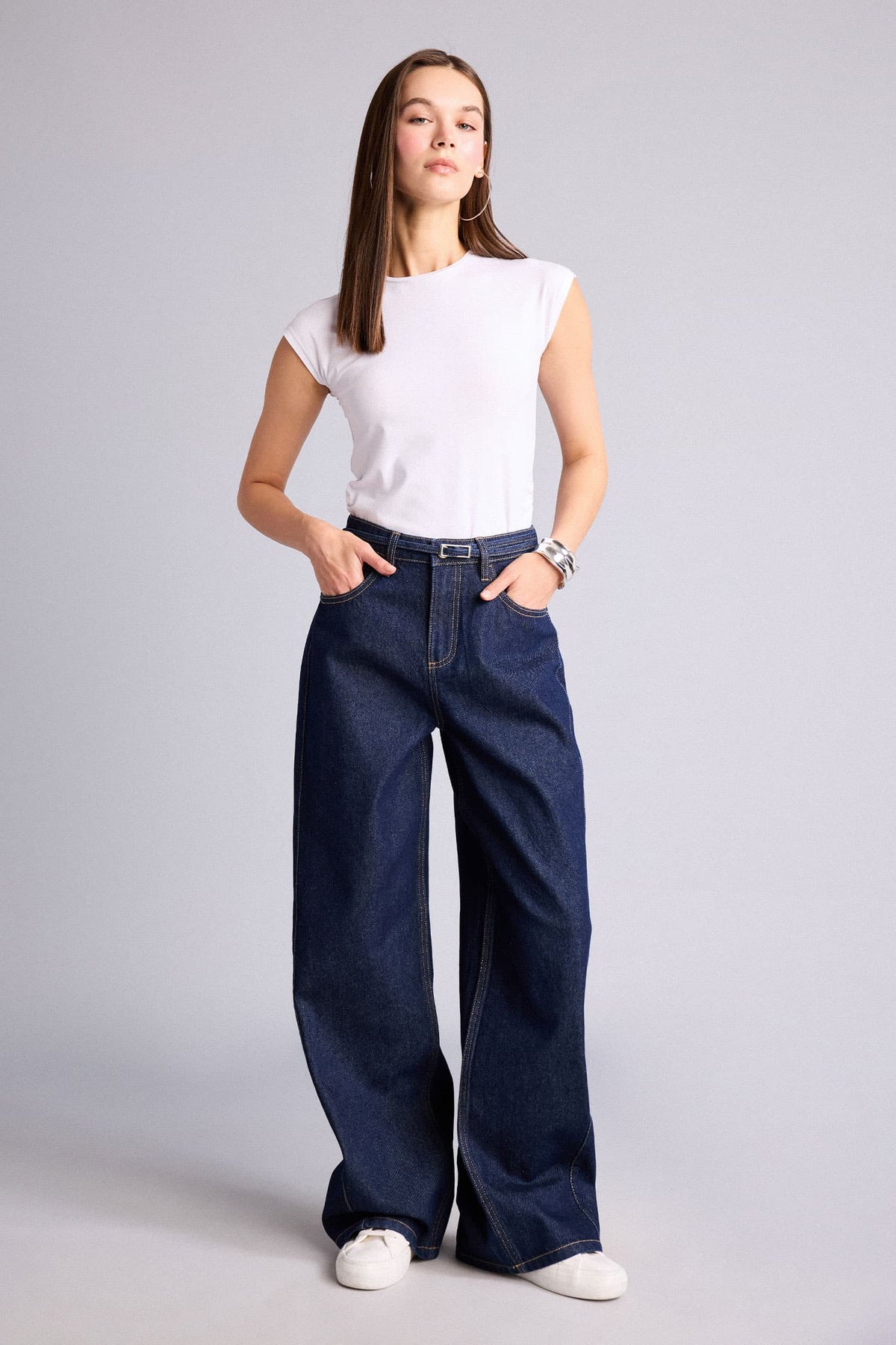 Wide Leg High Waist Straight Leg Long Jeans