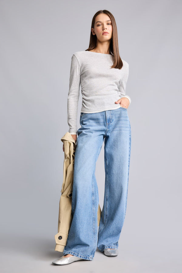 Straıght Fly High Waist Straight Leg Long Jeans