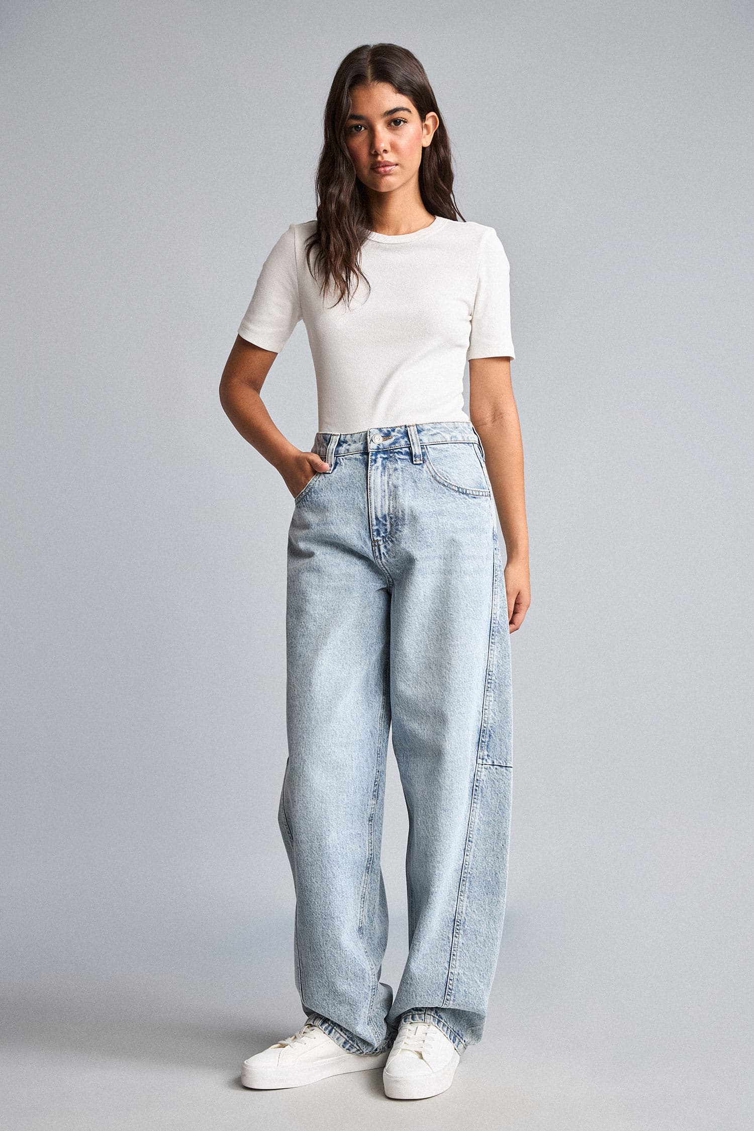 Baggy Fit High Waist Straight Leg Long Jeans Secondary image