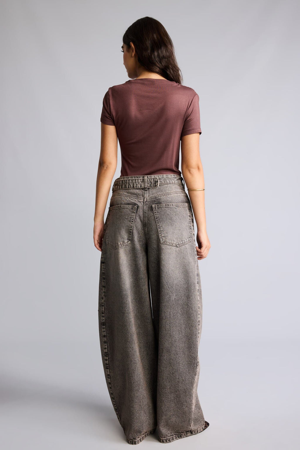 Barrel Fit High Waist Straight Leg Long Jeans