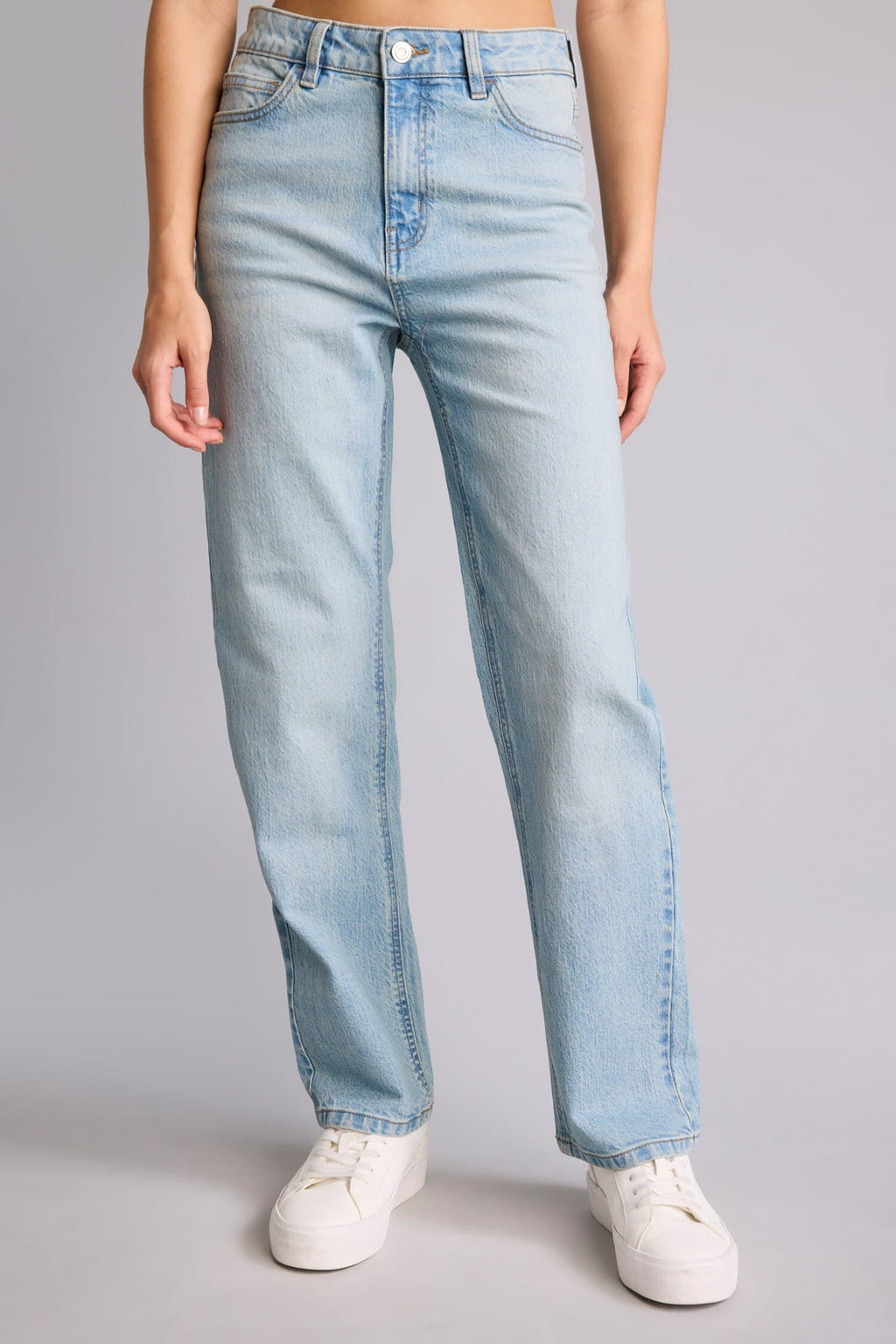 Comfort Sport High Waist Straight Leg Long Jeans