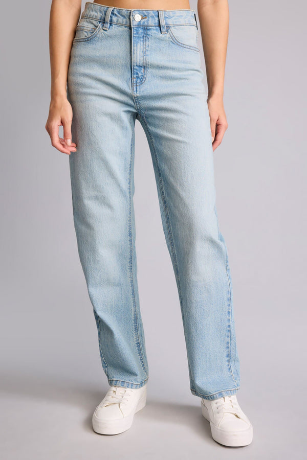 Comfort Sport High Waist Straight Leg Long Jeans
