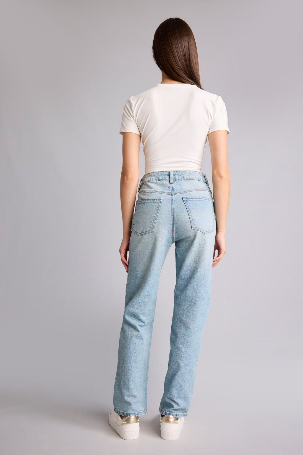 Comfort Sport High Waist Straight Leg Long Jeans