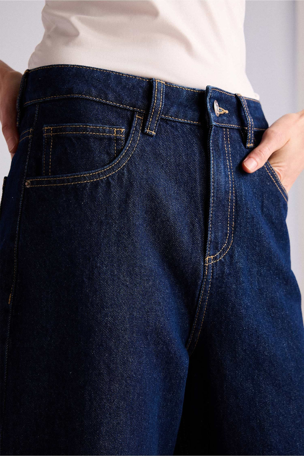Relax Fit High Waist Straight Leg Long Jeans