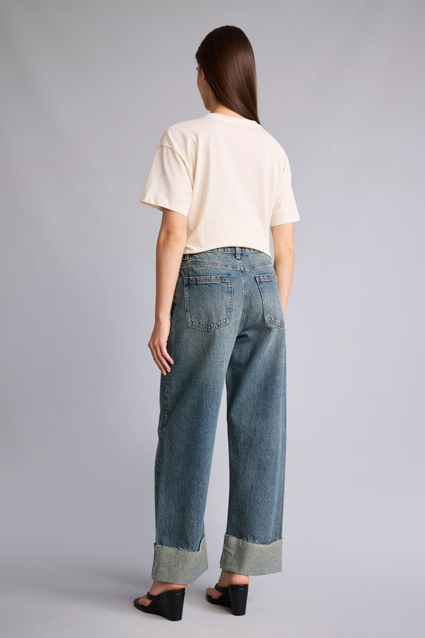 Relax Fit High Waist Straight Leg Long Jeans