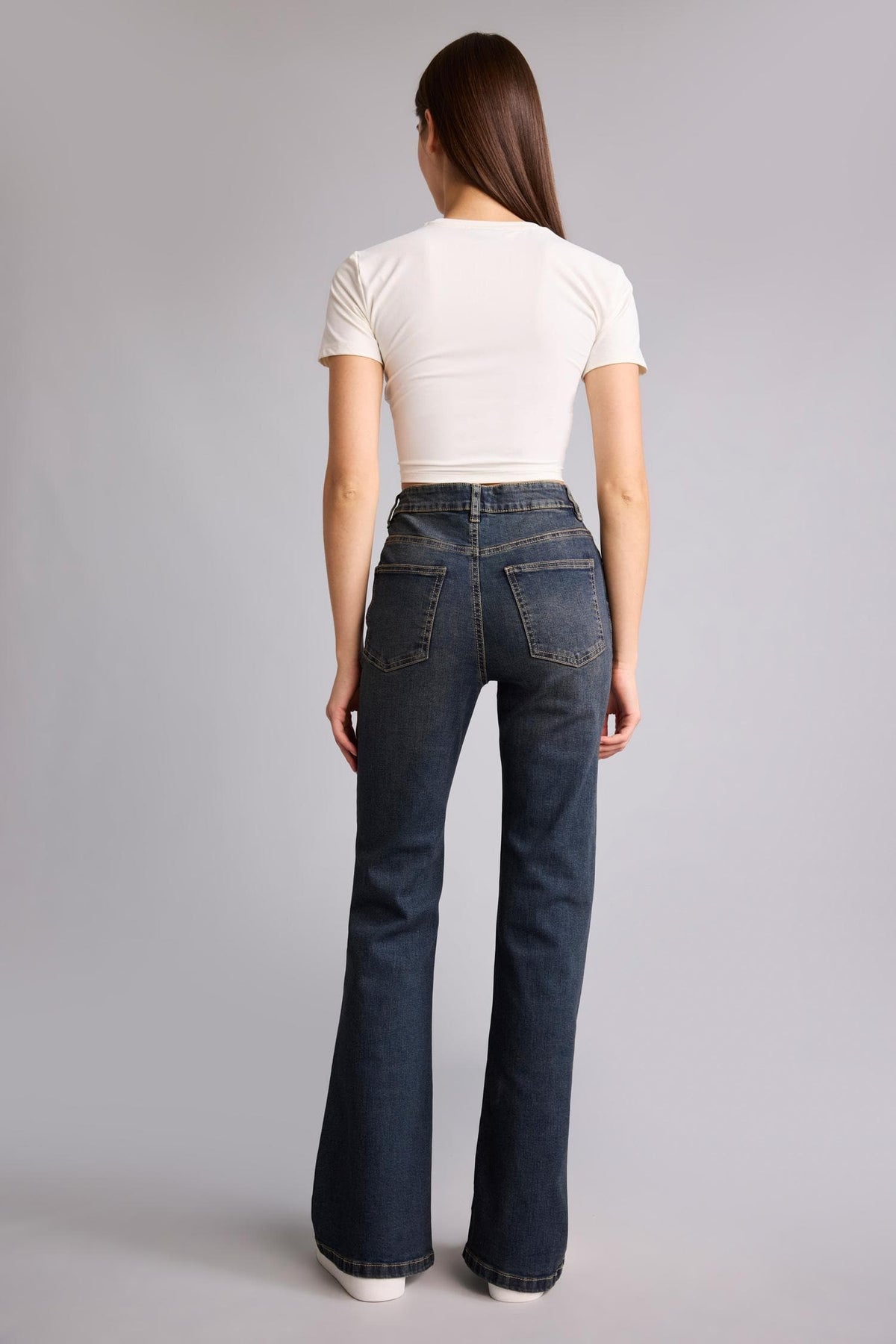 Mia Flare Fit High Waist Straight Leg Long Jeans