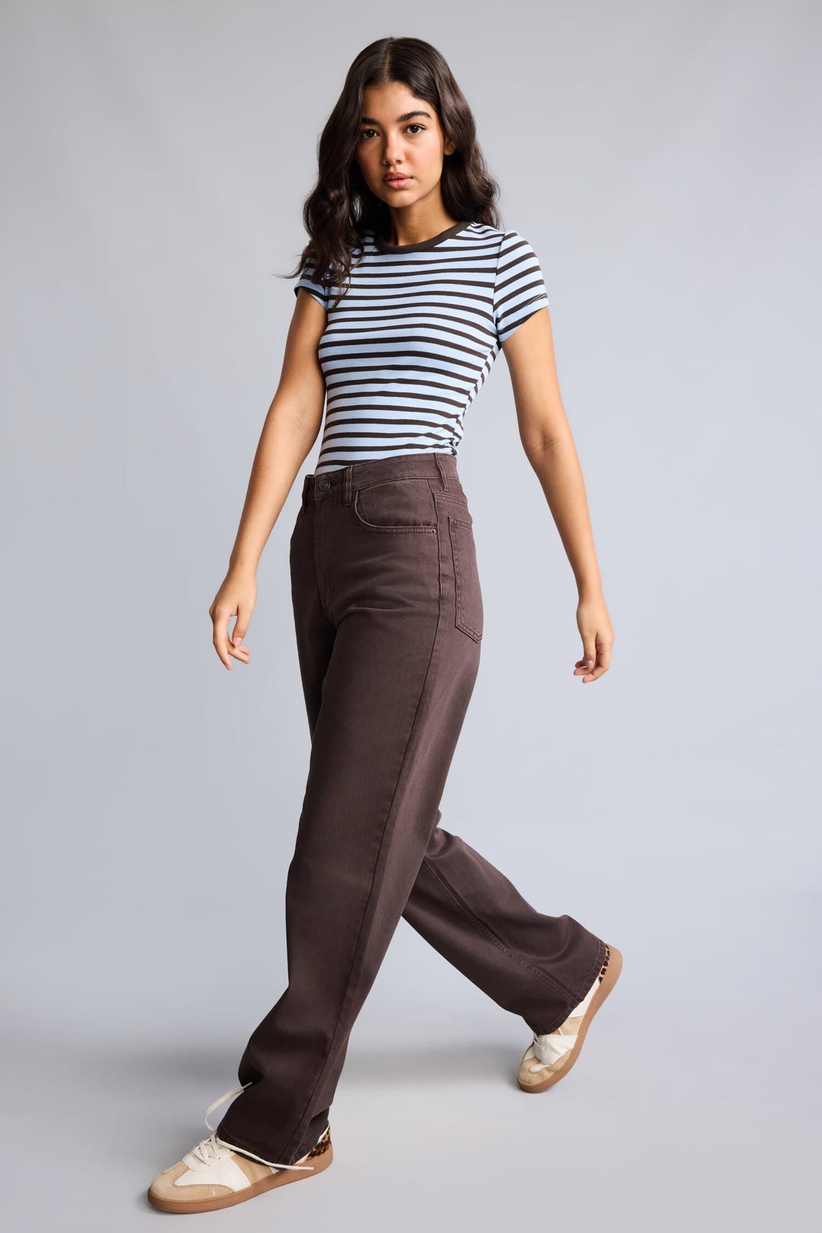 Straıght Fit Pocket High Waist Straight Leg Gabardine Trousers Main image
