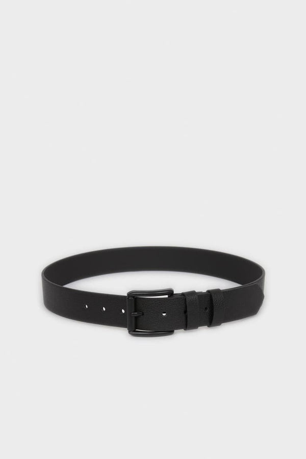 Mens Rectangle Buckle Faux Leather Jean Belt