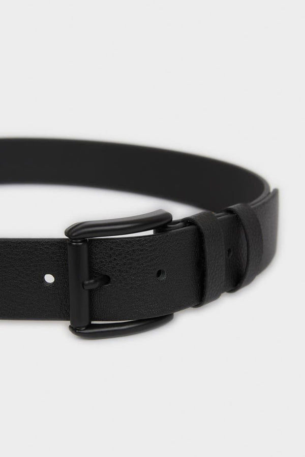 Mens Rectangle Buckle Faux Leather Jean Belt