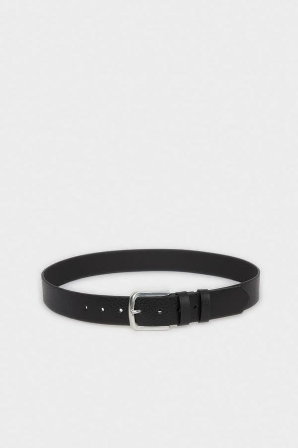 Mens Rectangle Buckle Faux Leather Jean Belt