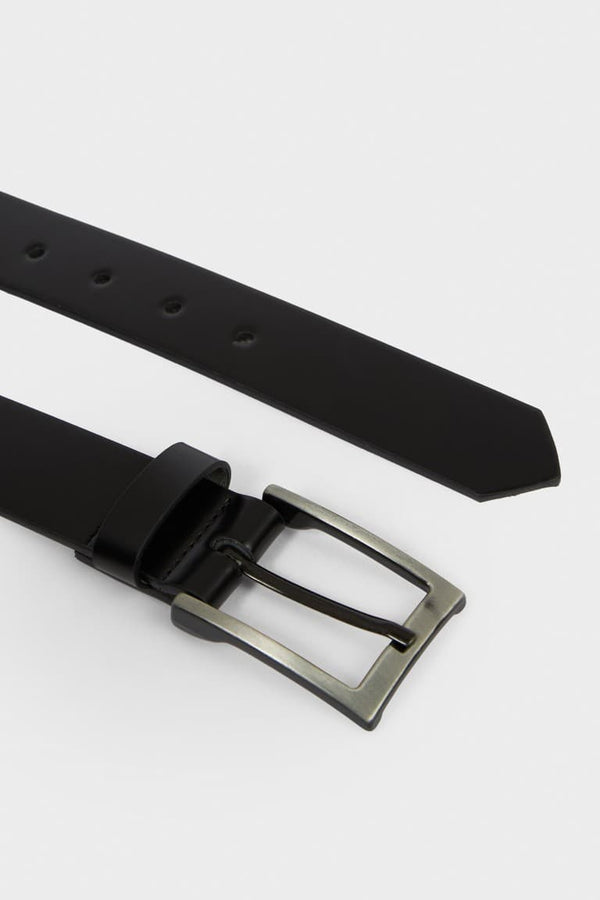 Mens Rectangle Buckle Faux Leather Jean Belt