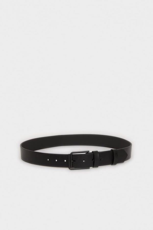 Mens Rectangle Buckle Faux Leather Jean Belt