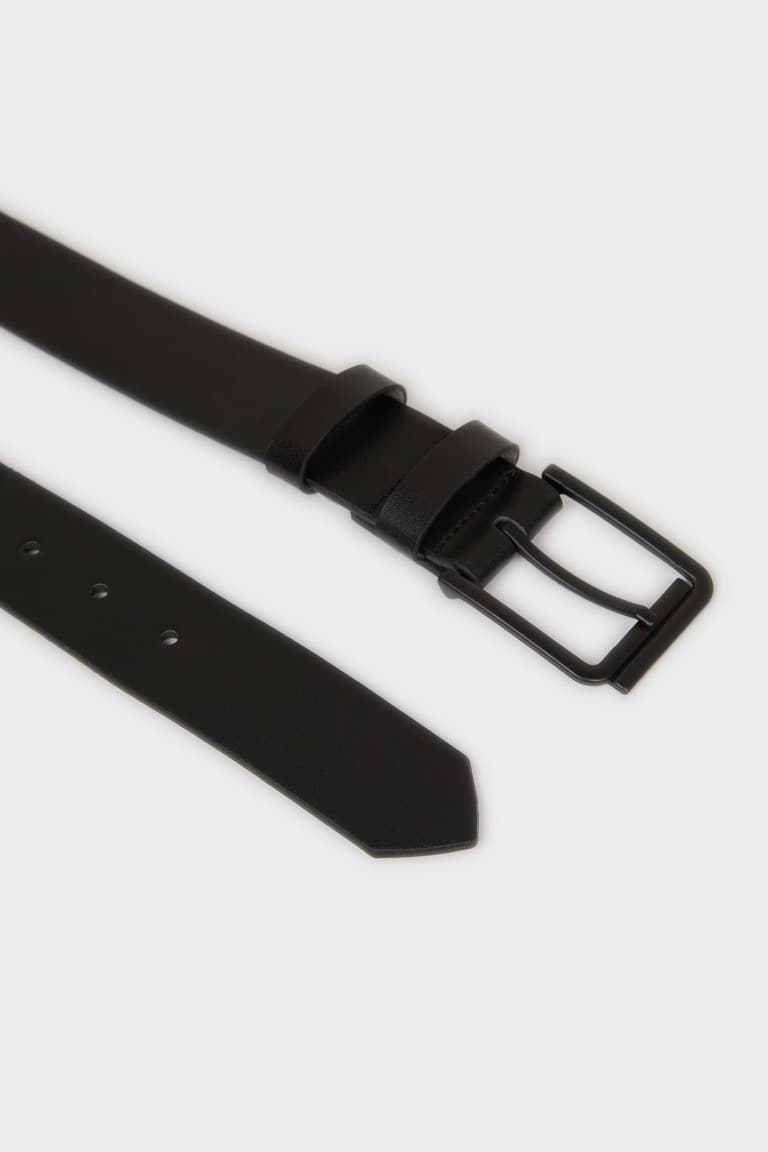 Mens Rectangle Buckle Faux Leather Jean Belt