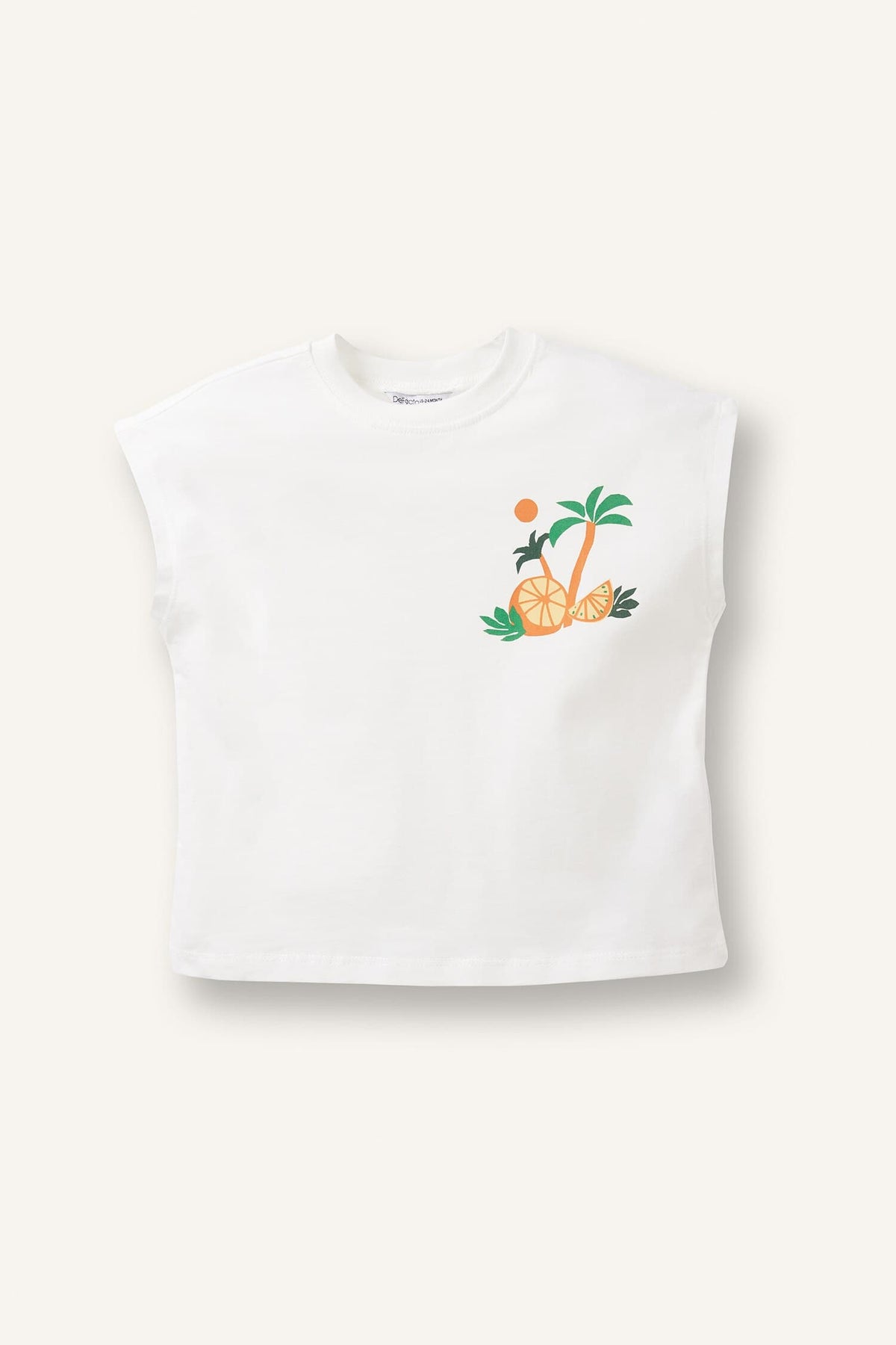 100% Cotton Crew Neck Palm Patterned Undershirt Baby Boy