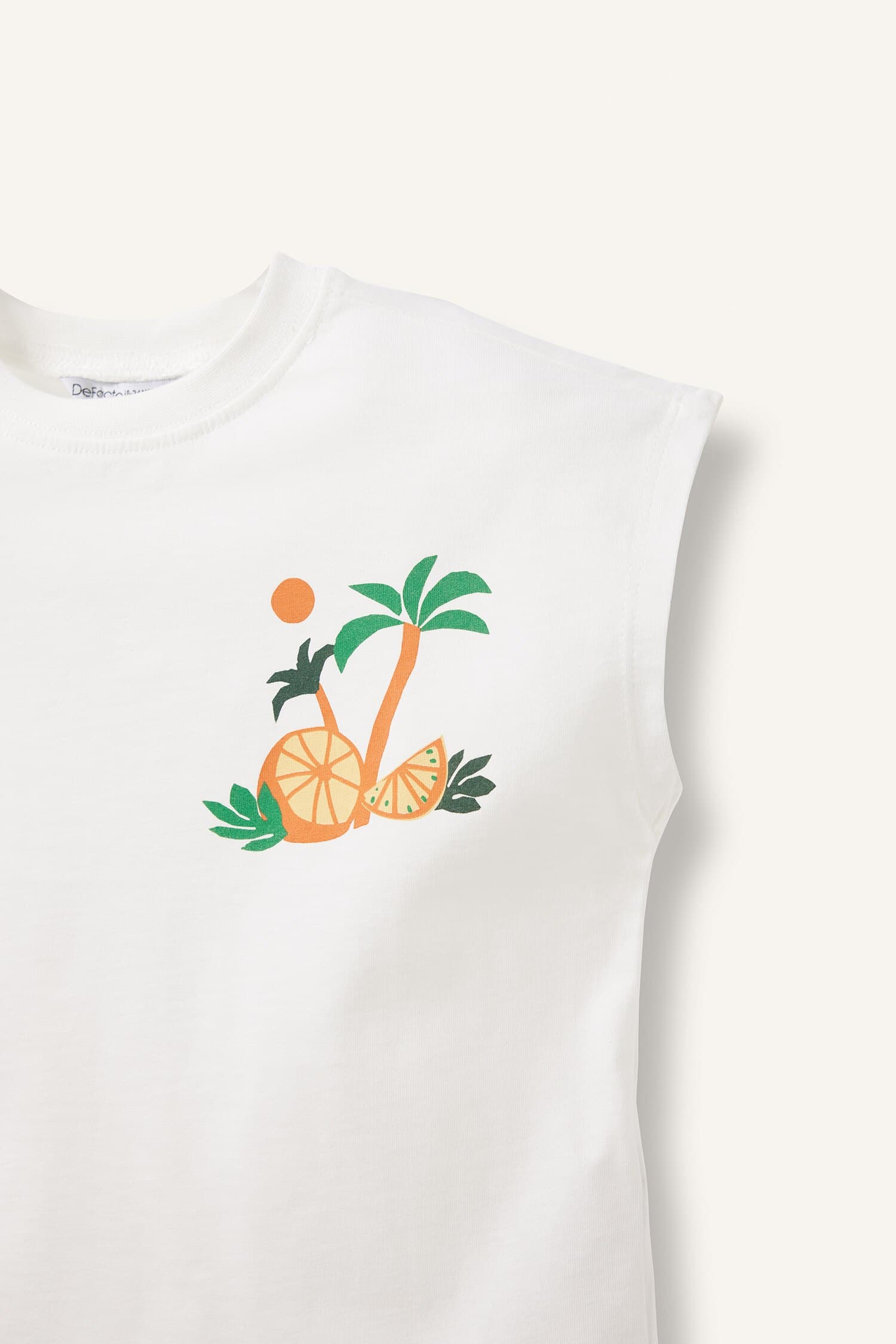 100% Cotton Crew Neck Palm Patterned Undershirt Baby Boy Secondary image