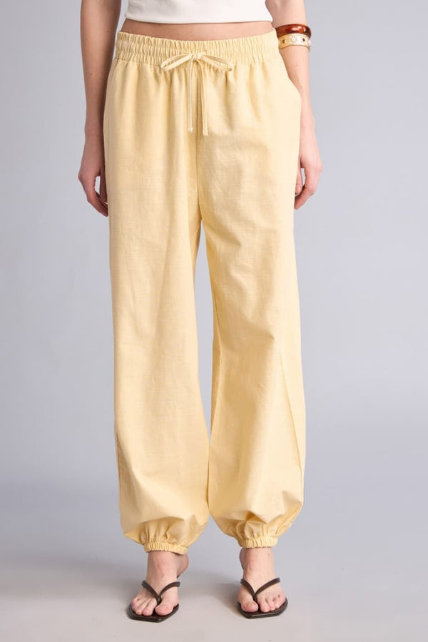 100% Cotton Balloon High Waist Trousers with Fit Pockets