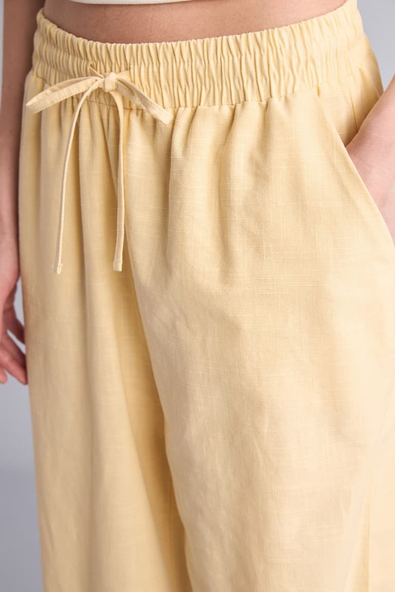 100% Cotton Balloon High Waist Trousers with Fit Pockets