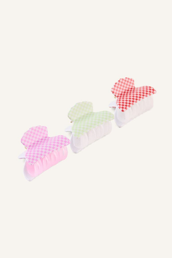 Girls 3-Pack Plaid Patterned Hair Clip