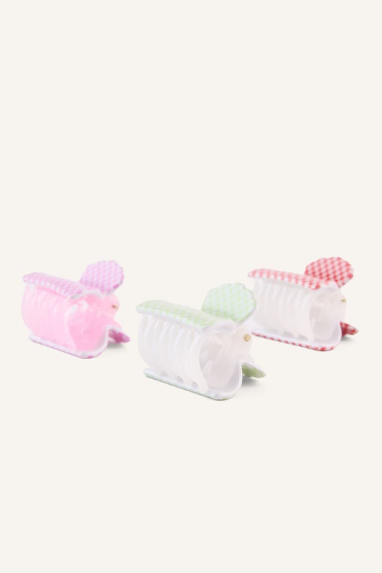 Girls 3-Pack Plaid Patterned Hair Clip Secondary image