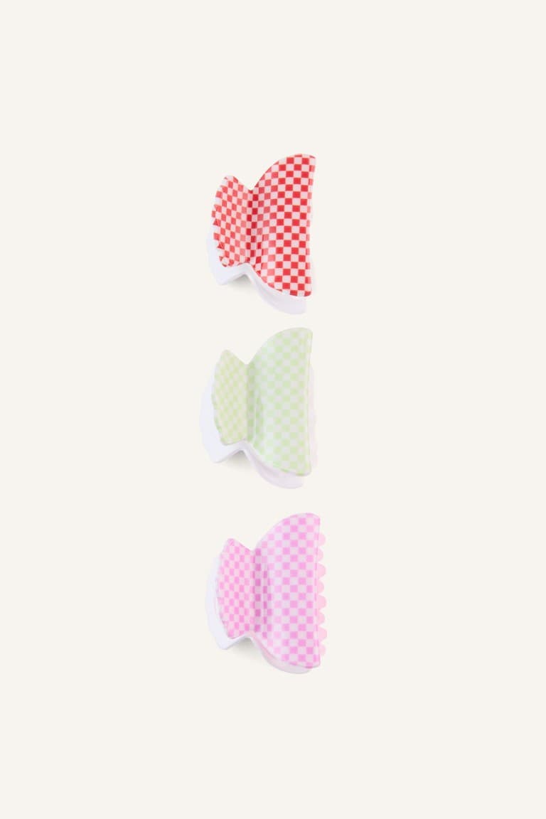 Girls 3-Pack Plaid Patterned Hair Clip