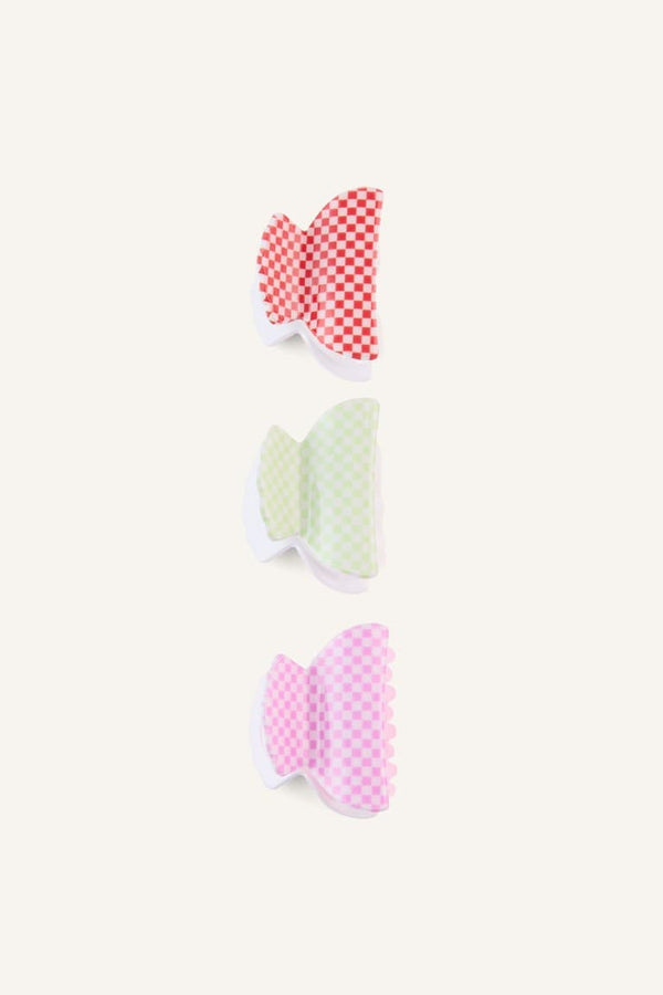 Girls 3-Pack Plaid Patterned Hair Clip