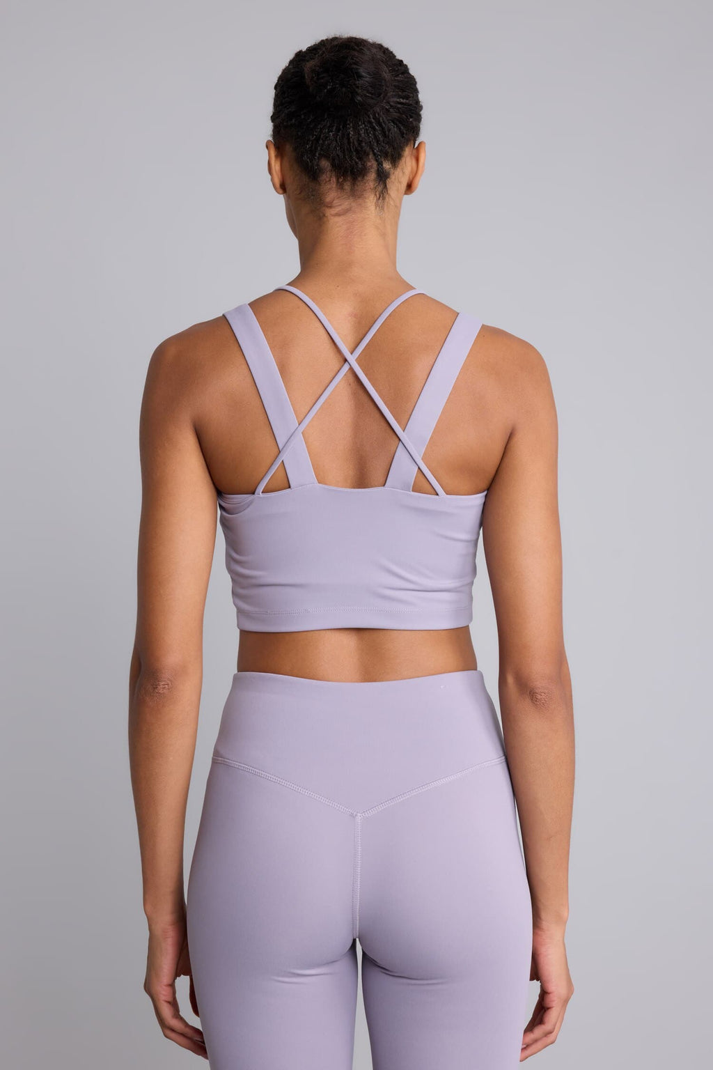 Medium Support Crew Neck Double Strap Crop Sports Bra