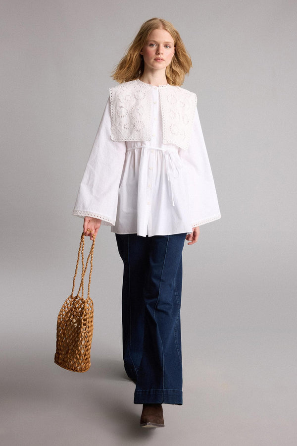 Manuka x Defacto Wide Leg High Waist Long White Jeans