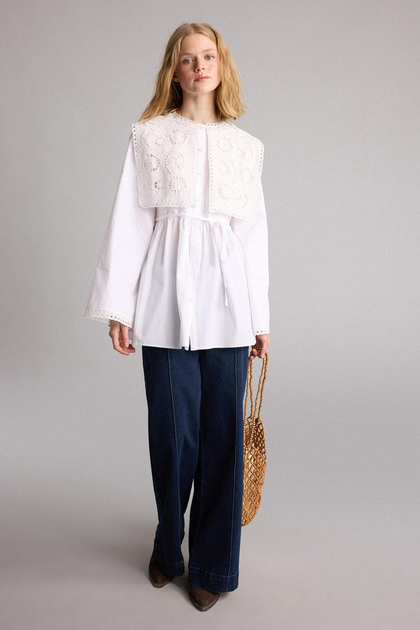 Manuka x Defacto Wide Leg High Waist Long White Jeans