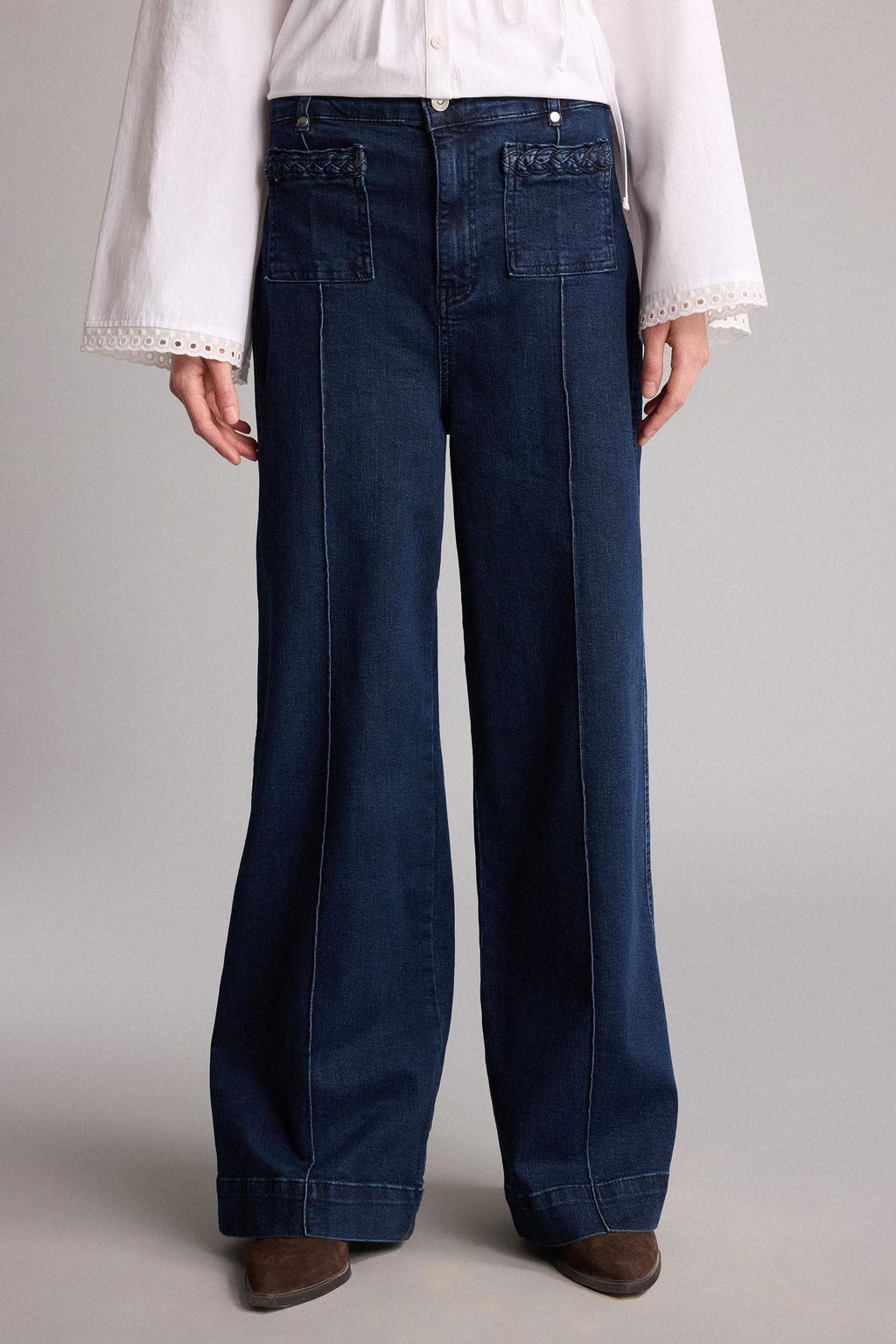 Manuka x Defacto Wide Leg High Waist Long White Jeans