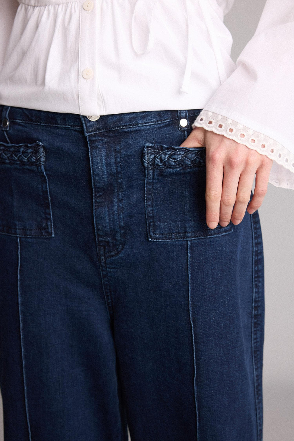 Manuka x Defacto Wide Leg High Waist Long White Jeans