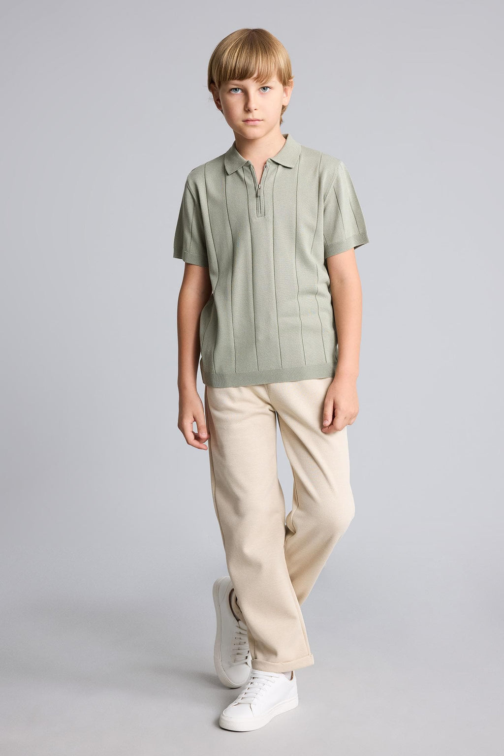 Regular Fit Straight Leg Pique Pants Boy
