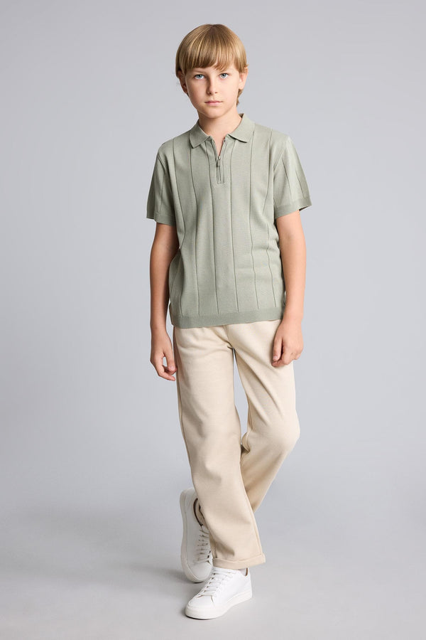 Regular Fit Straight Leg Pique Pants Boy