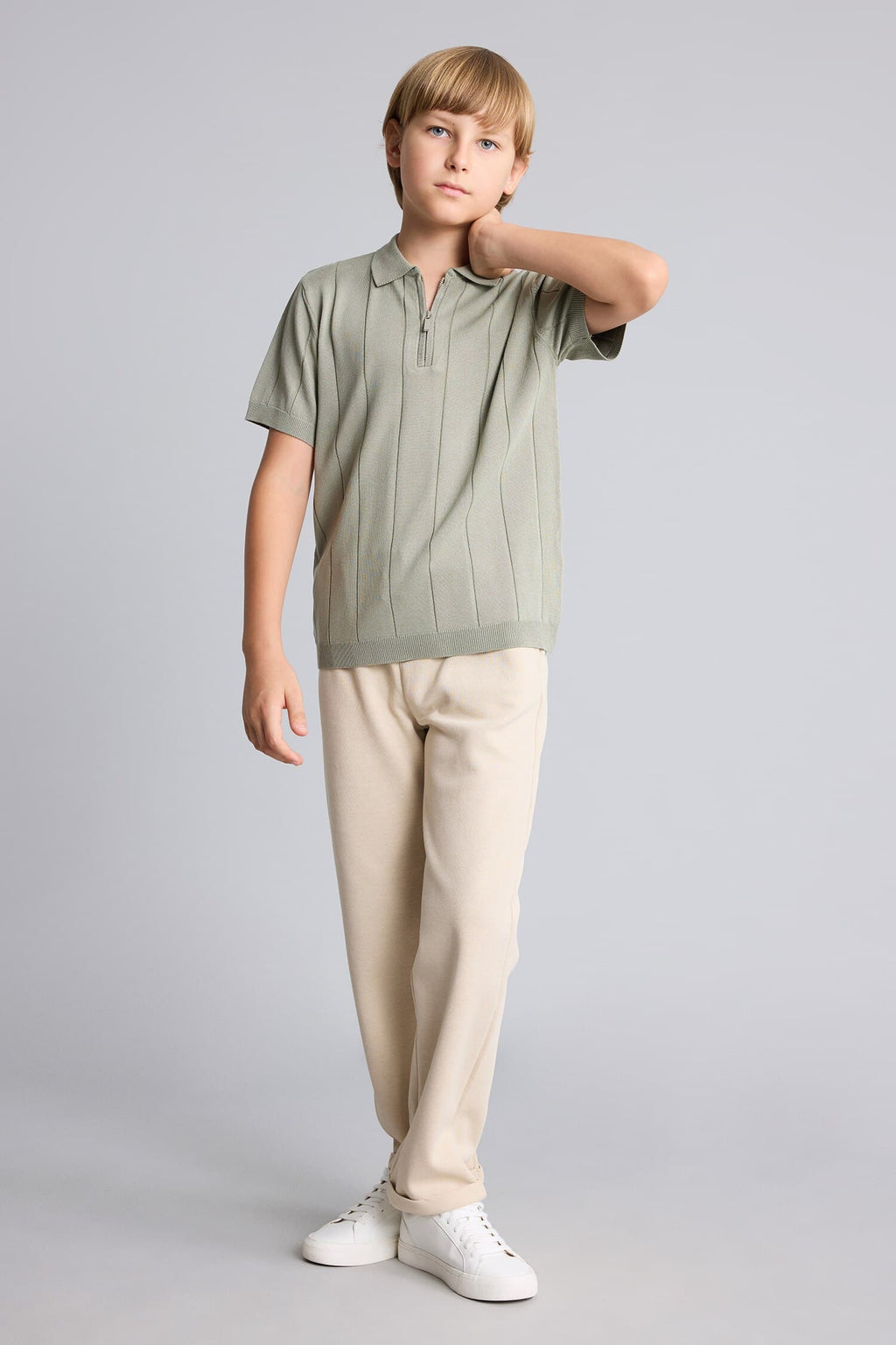 Regular Fit Straight Leg Pique Pants Boy