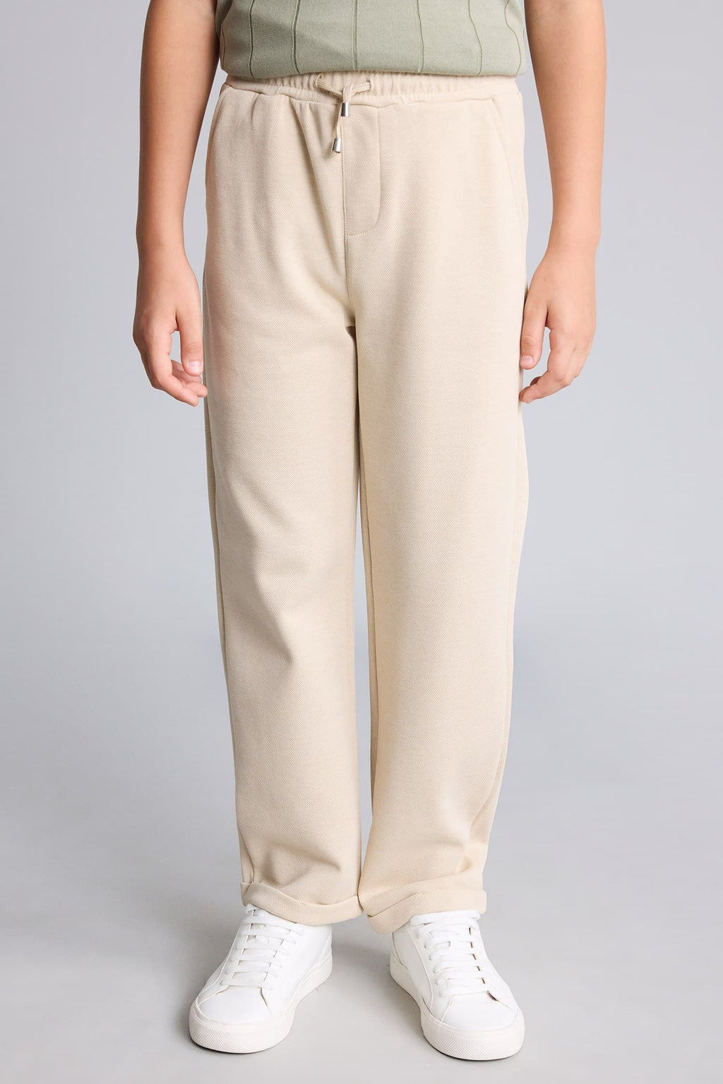 Regular Fit Straight Leg Pique Pants Boy