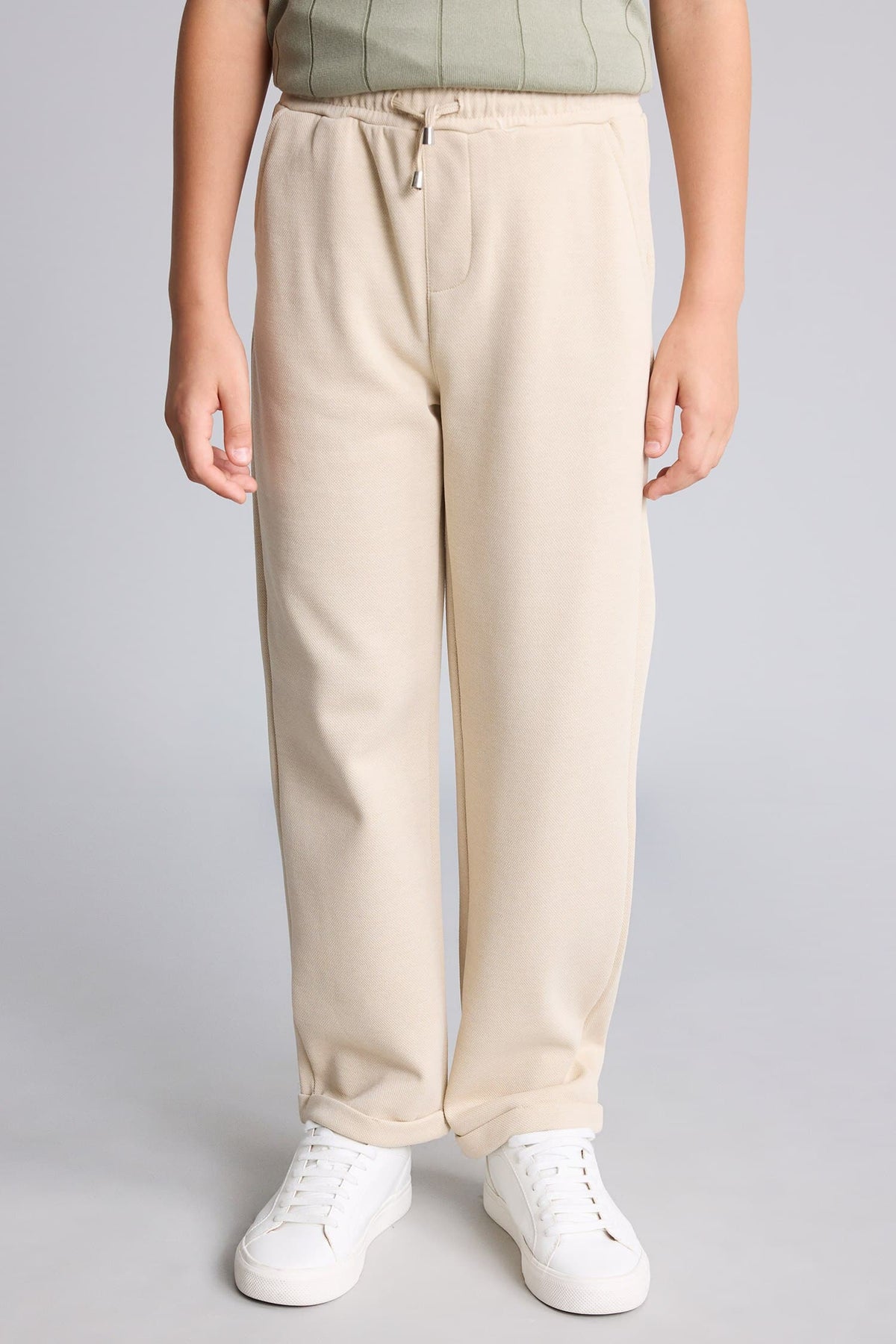 Regular Fit Straight Leg Pique Pants Boy