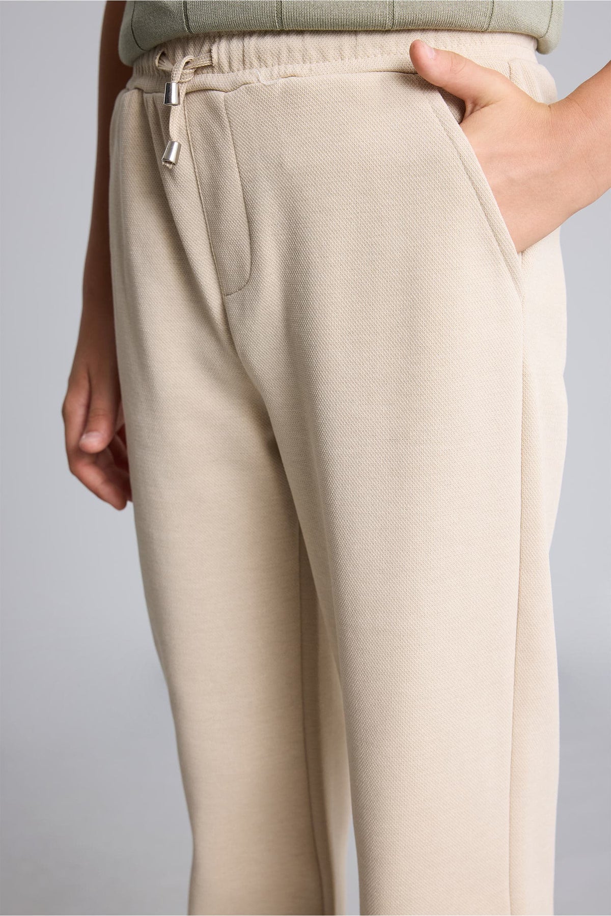 Regular Fit Straight Leg Pique Pants Boy