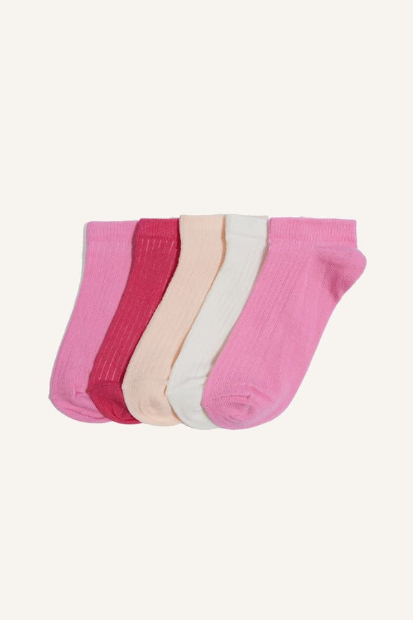 5 Pack Cotton Booties Socks Girl