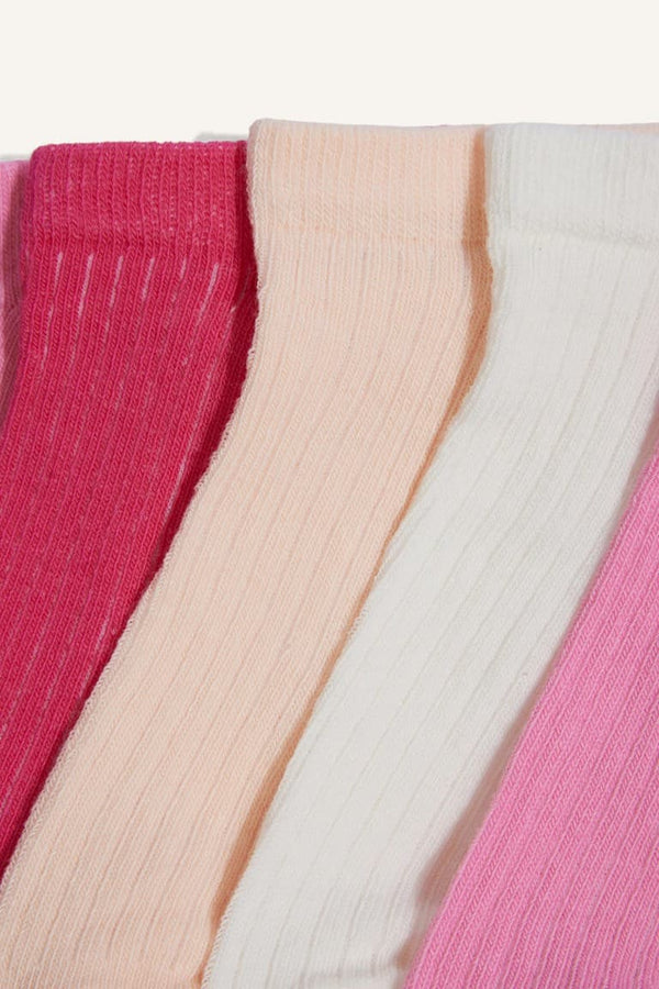 5 Pack Cotton Booties Socks Girl