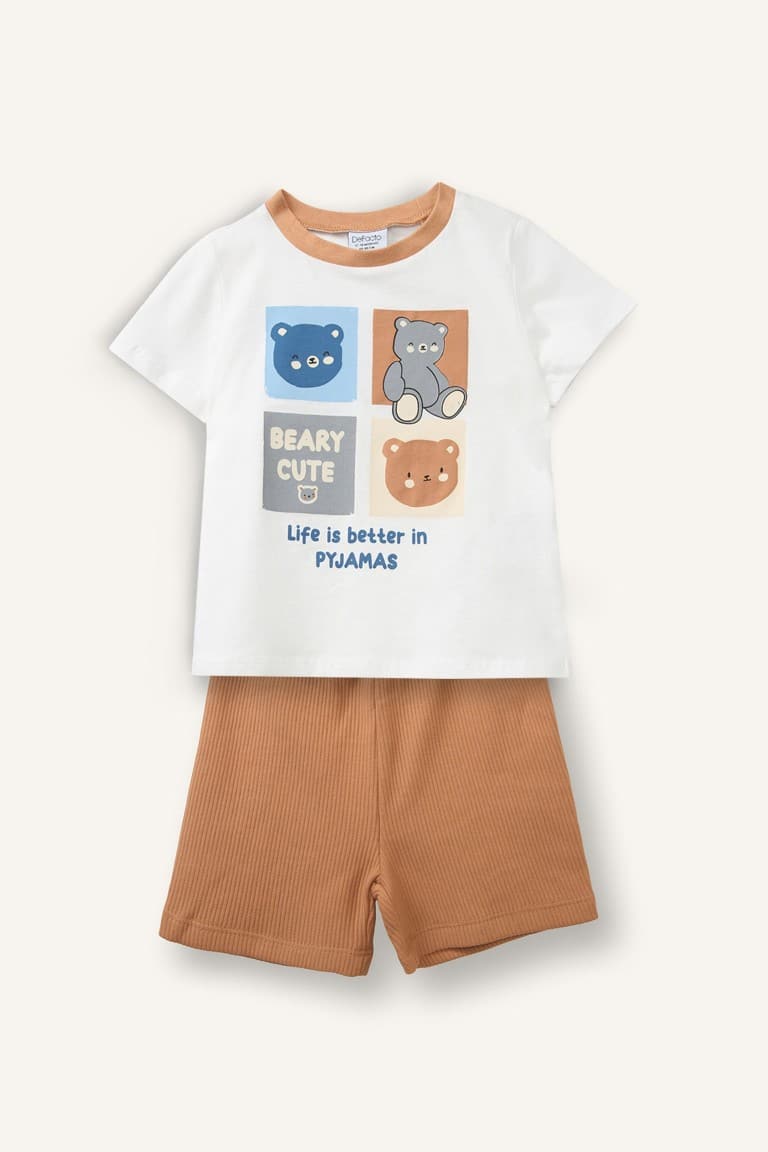 100% Cotton Printed Short Sleeve Top Shorts Bottom 2 Pcs Pajama Set Baby Boy Main image