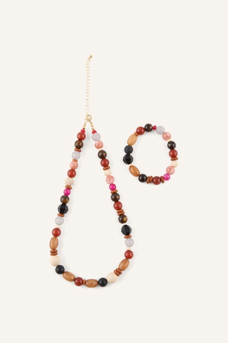 Women 2-Piece Colorful Beaded Jewelry Set Main image