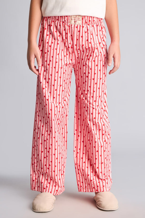 Printed and Striped Regular Fit 2-Piece Pajama Set Girls