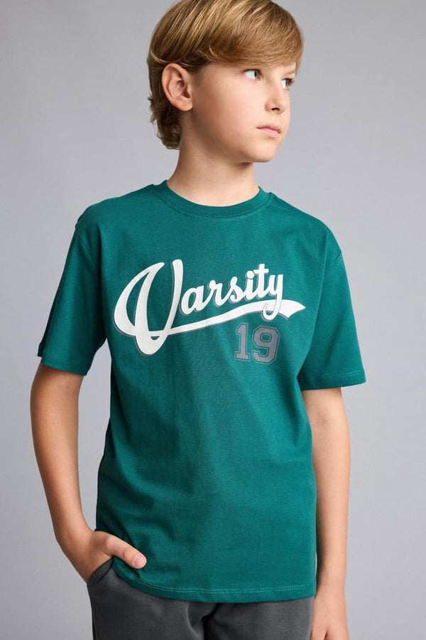Printed T-Shirt Sweatpants 2-Pack Green Set Boys